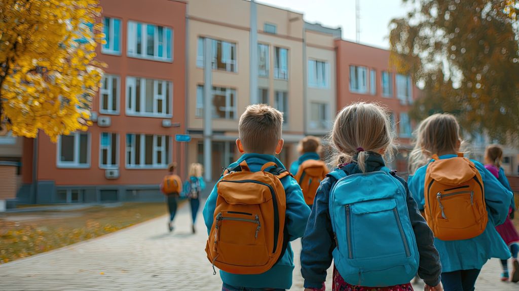 Image of Grade School Kids walking